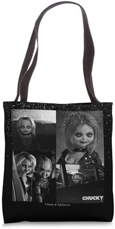 Chucky And Tiffany Black And White Horror Couple Style Tote Bag