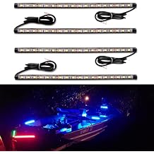 Boat Lights for Night Fishing, Adhesive Install Boat Deck Light, Interior Light, Flood and Spreader Lights for Pontoon Boats Bass Boats Kayak, Red