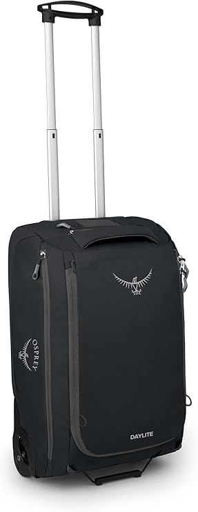 Osprey Daylite 40L Wheeled Carry On Collapsible Travel Duffel Bag, Lightweight Rolling Suitcase, Black