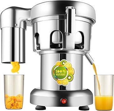 Commercial Juice Extractor, 370w Heavy Duty Centrifugal Juicer, Electric Fruit and Vegetable Juicer with Aluminum Casting and Stainless Steel Construction for Home, Hotel, Restaurant, Coffee Shop