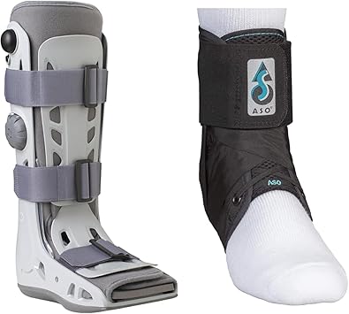 Aircast AirSelect Standard Walker Brace/Walking Boot, Small & Med Spec ASO Ankle Stabilizer, Black, Small