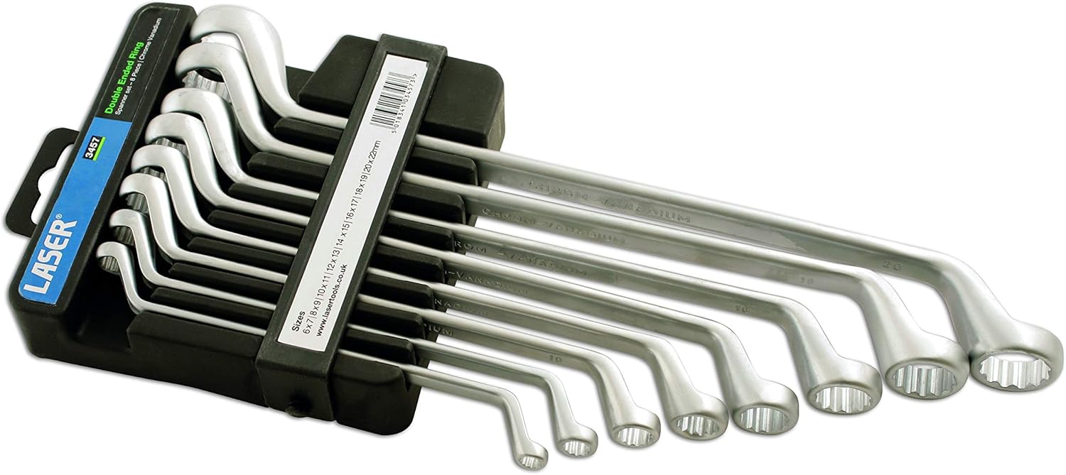 Laser 3457 Offset Ring Spanner Set 8pc