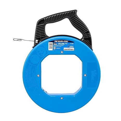 IDEAL Electrical Blued Steel Fish Tape, 240 ft. x 18 in., 1,600 lb Tensile Strength Fish Tape Wire Puller, Rust-Resistant, Laser Etched Marks, Durable Tuff-Grip Pro Case for Professional Wire Pulling